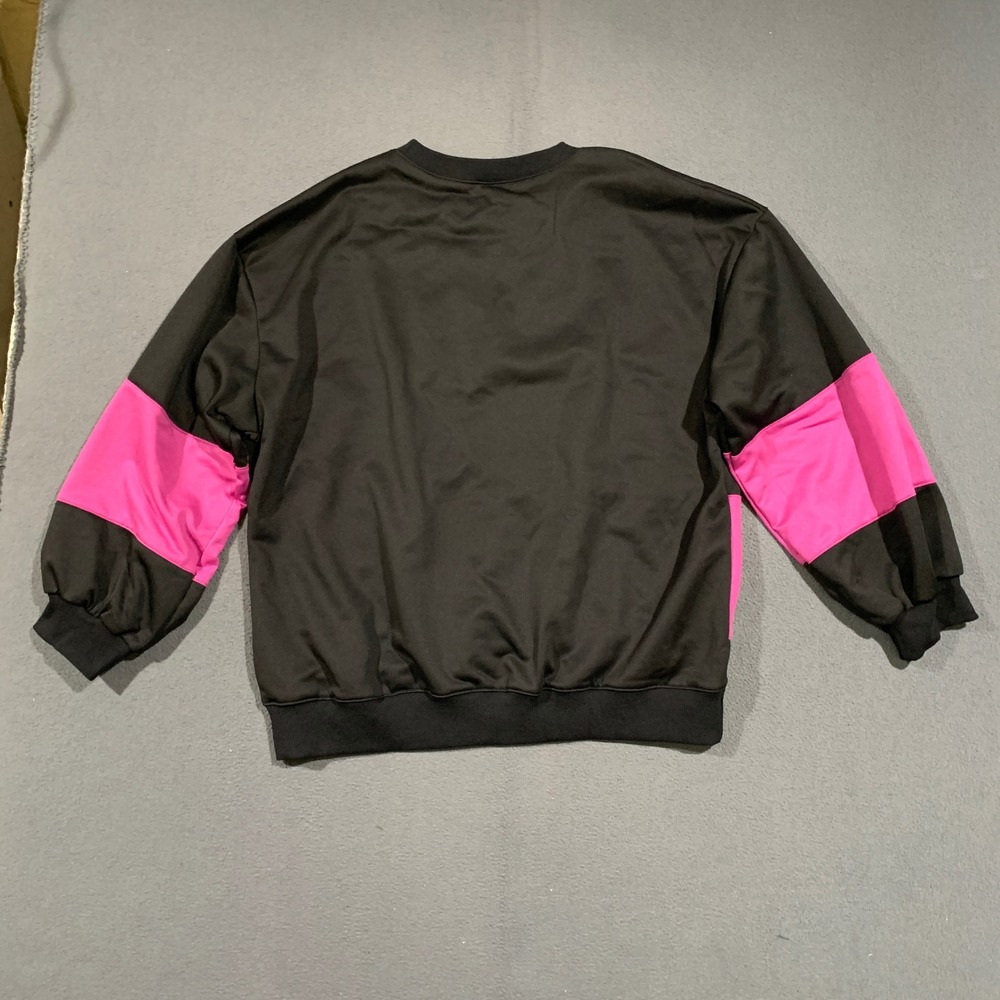 Halloween Sweatshirt Women Large Trick Or Treat Pink Black Sequin Spooky - Picture 6 of 6
